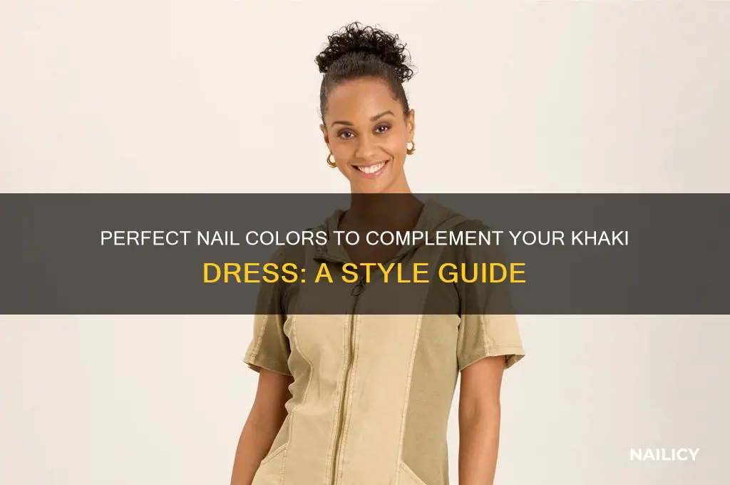 what colour nails go with khaki dress