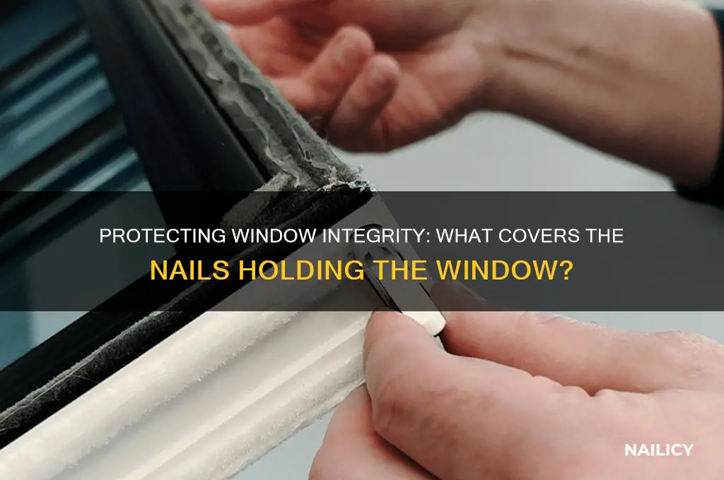 what covers the nails holding the window