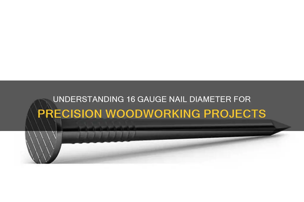 what diameter is a 16 gauge nail