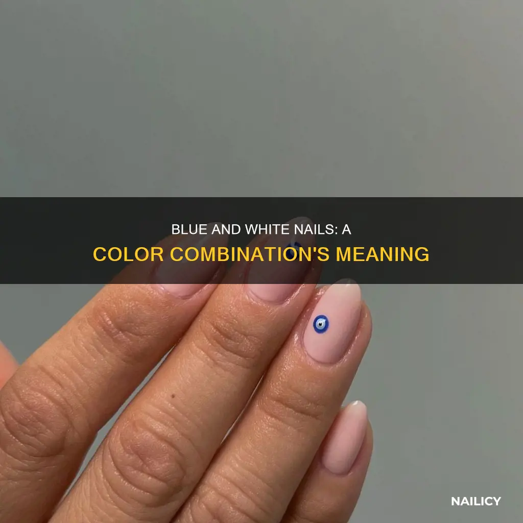 what do blue and white nails mean