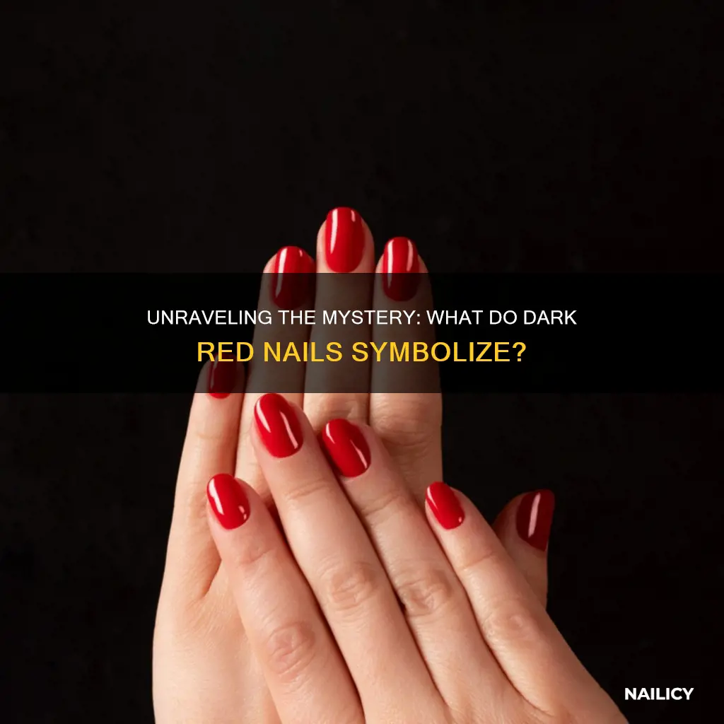 what do dark red nails mean