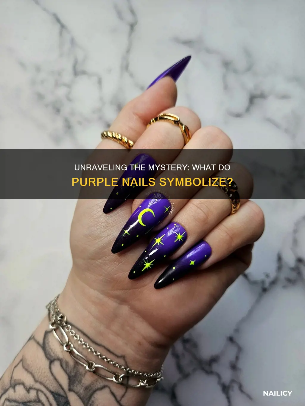 what do purple nails mean