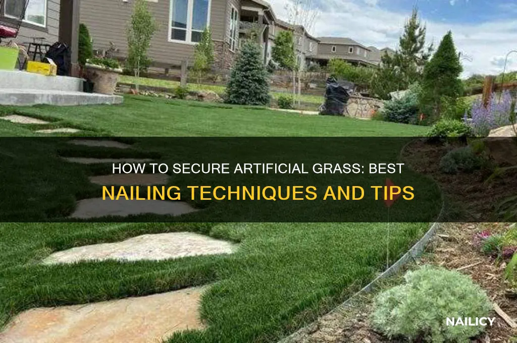 what do you nail artificial grass to