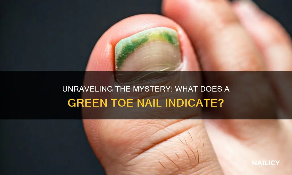 what does a green toe nail mean