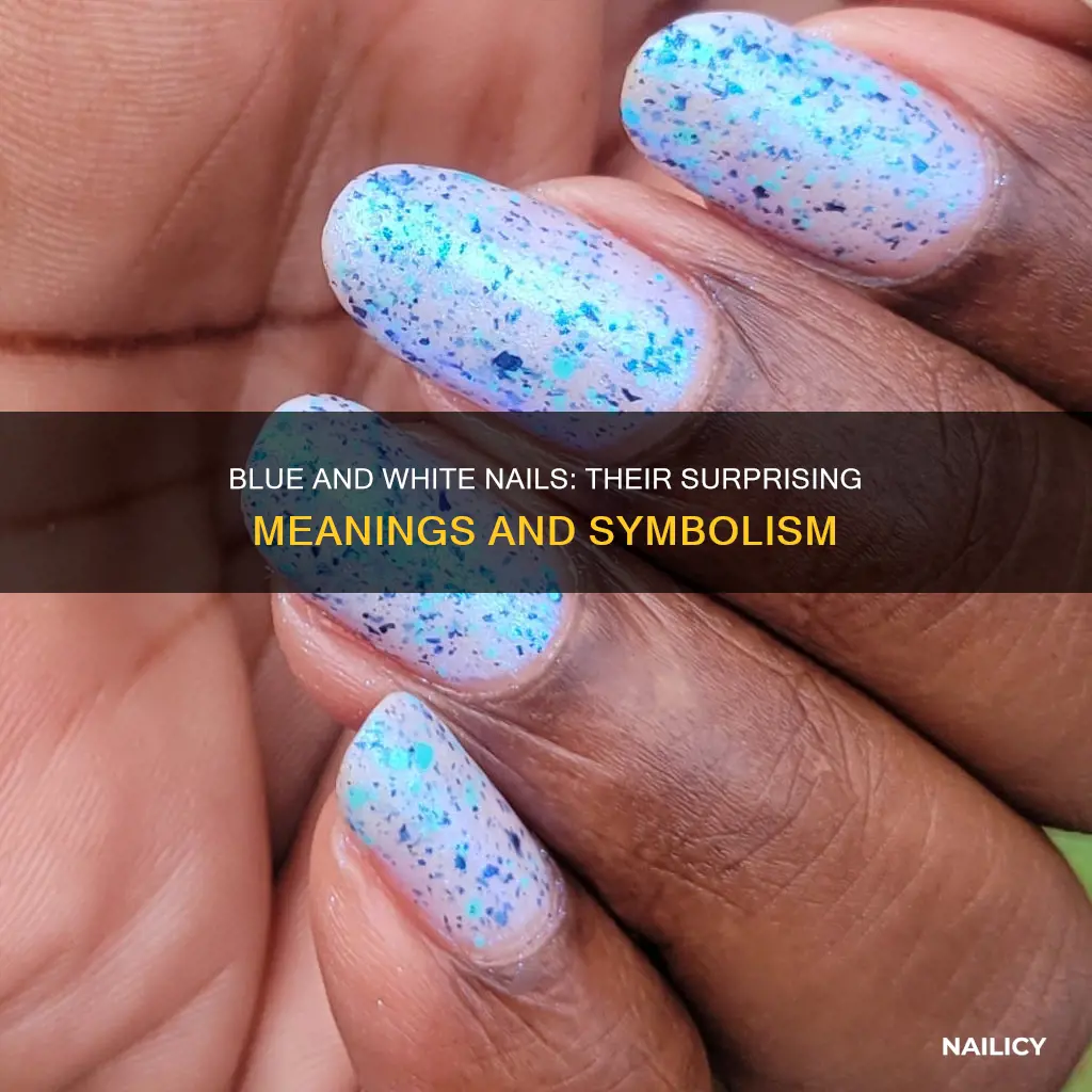 what does blue and white nails mean