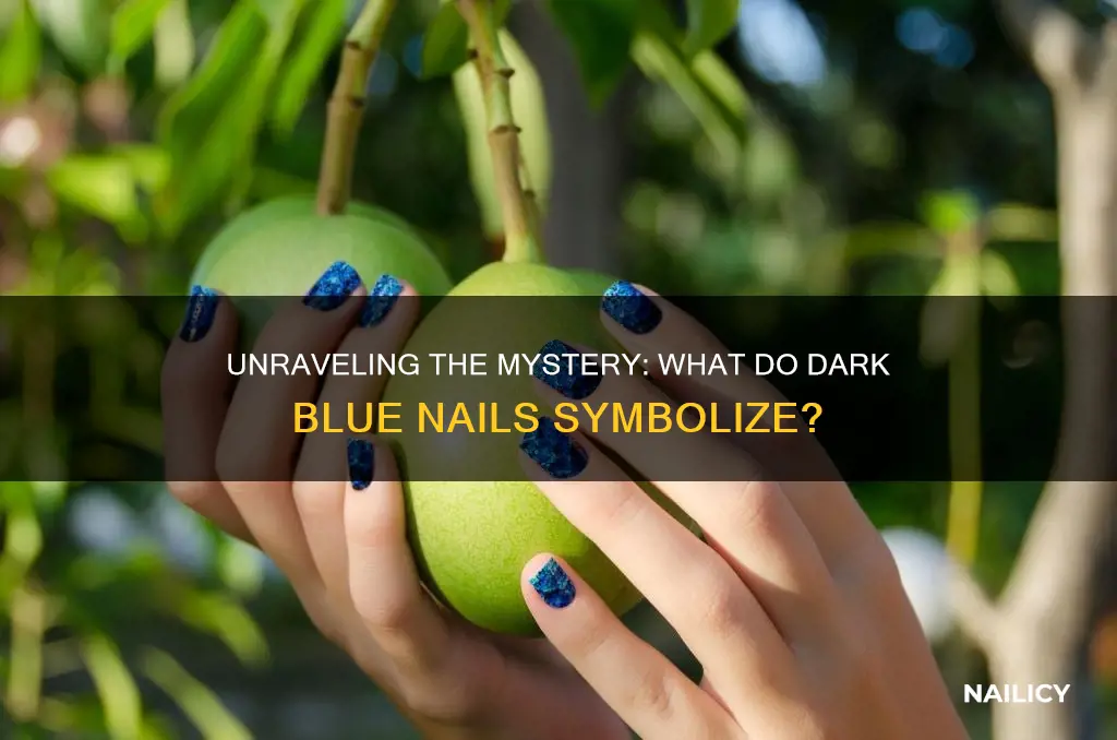 what does dark blue nails mean