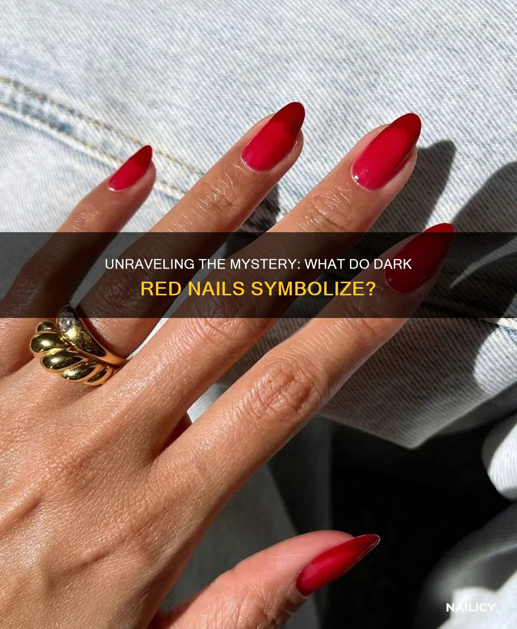 what does dark red nails mean