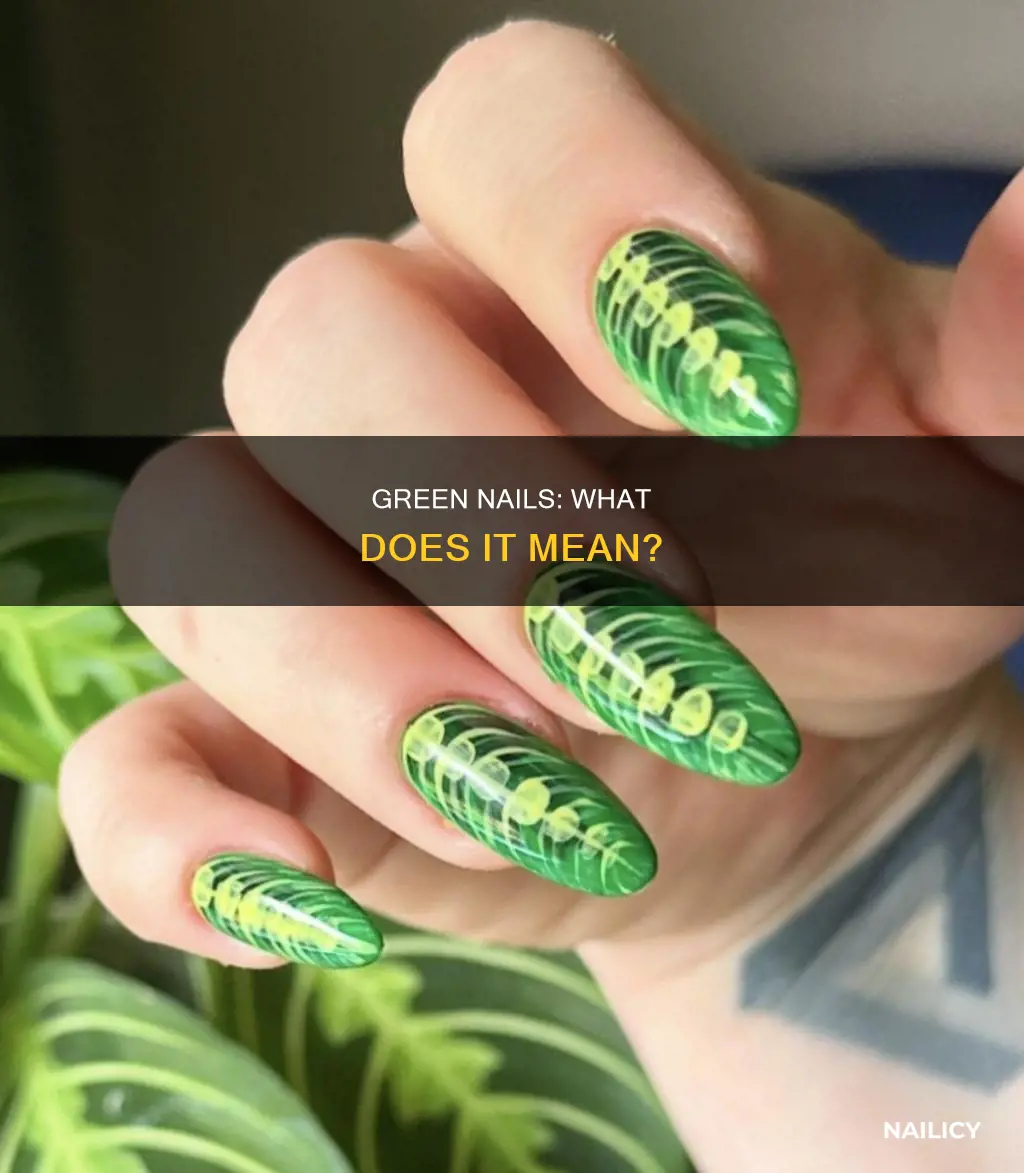 what does green under nail mean