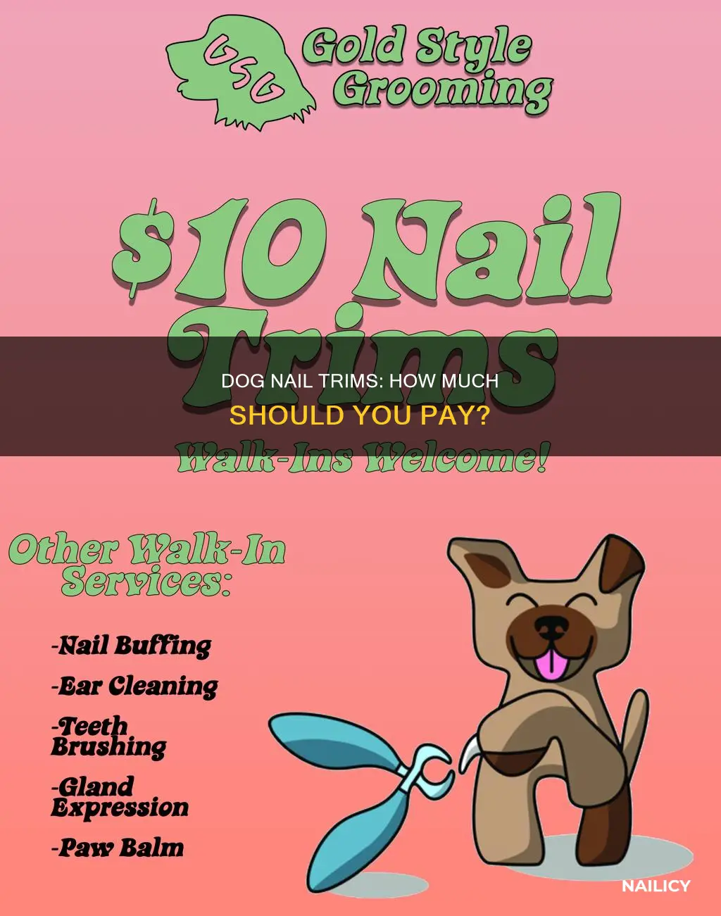 what does it cost for dog nail cuts