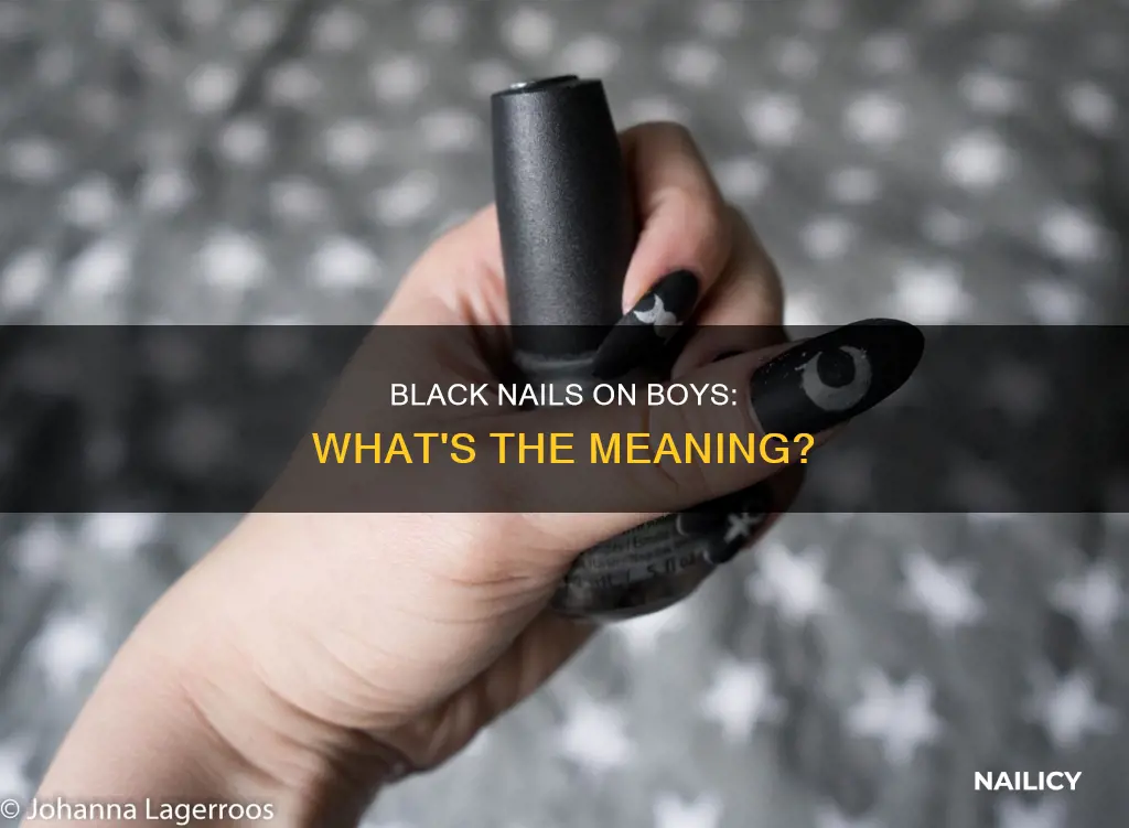 what does it mean when a boy has black nails