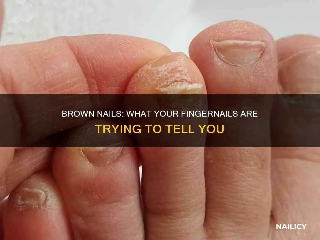 what does it mean when finger nails turns brown