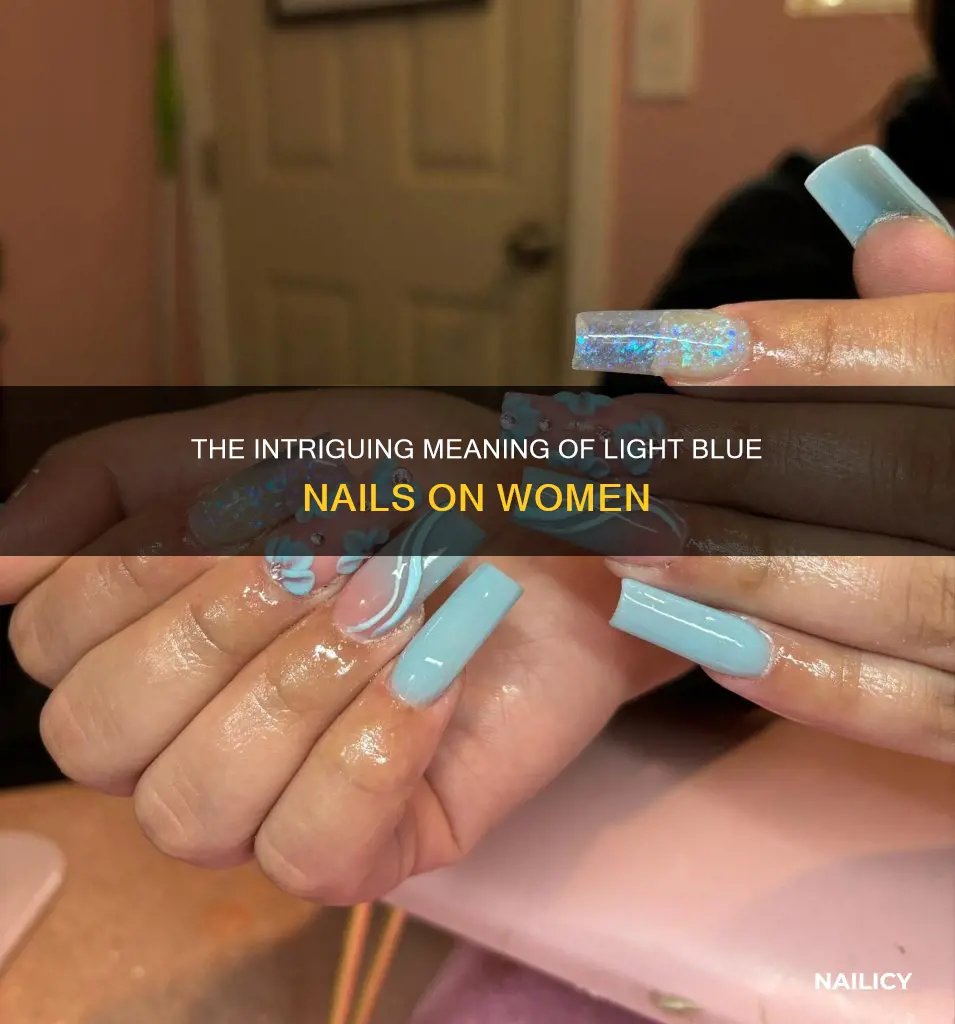 what does light blue nails mean on a girl