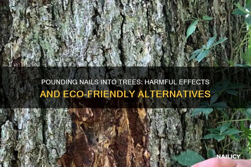 what does pounding nails into trees do