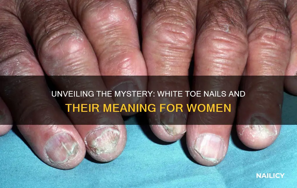 what does white toe nails mean on a woman