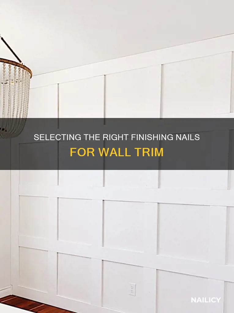 what finishing nails to put trim on wall 79in board