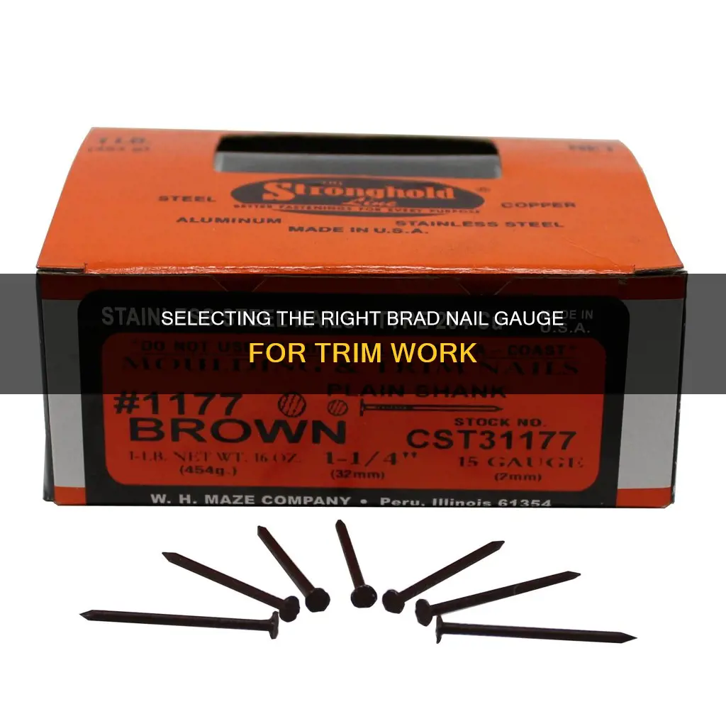 what gauge brad nail for trim