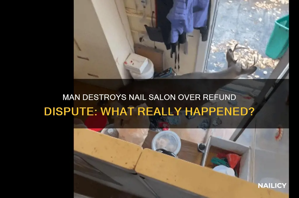 what happened to the man destroys nail salon refund