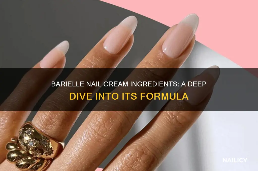 what indgredients are in barielle nail cream