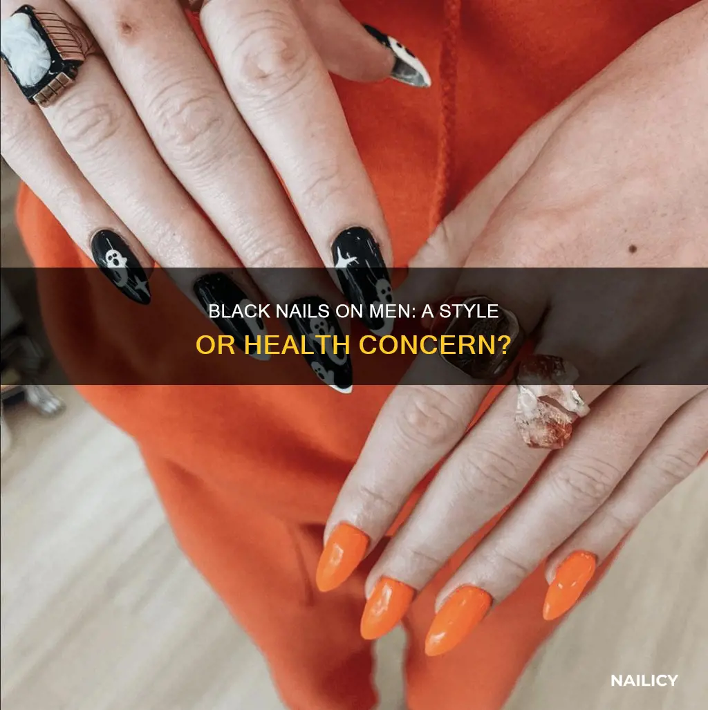 what is black nails on men mean