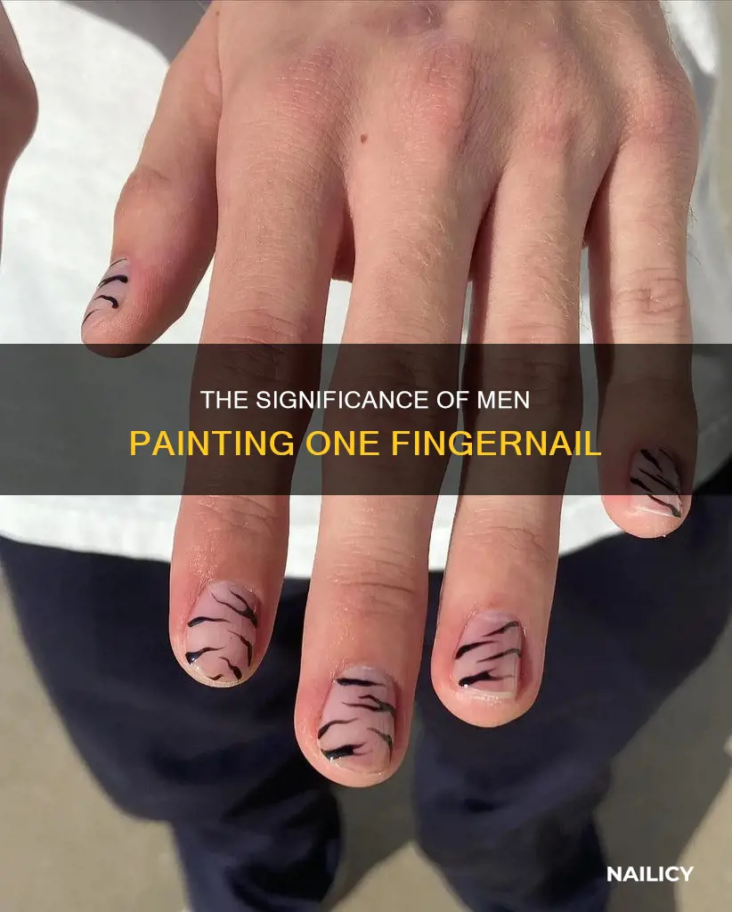 what is one painted finger nail on a man mean