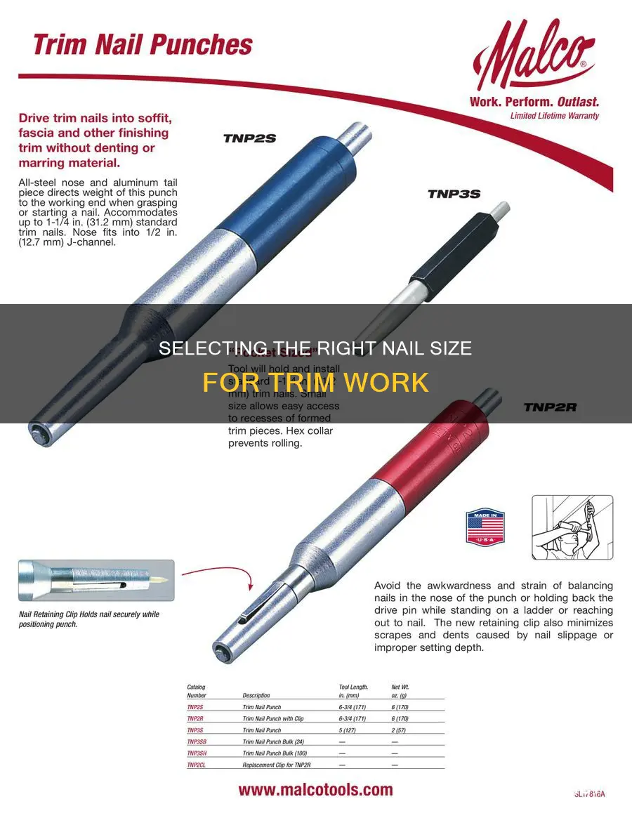 what is the best size nail for trim