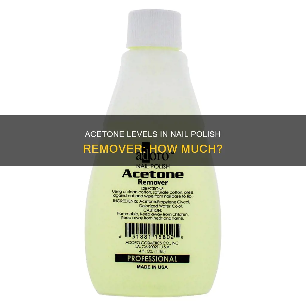 what is the concentration of acetone in nail polish remover