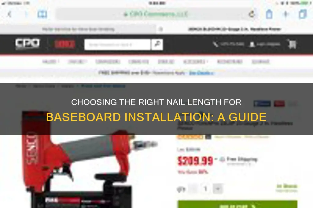 what length nail for baseboard