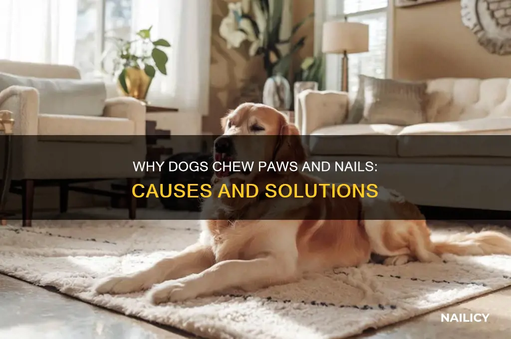 what makes a dog snaw on her paws and nails