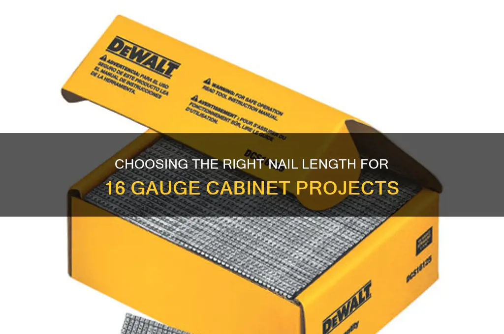 what nail lengh for 16 gauge cabinet