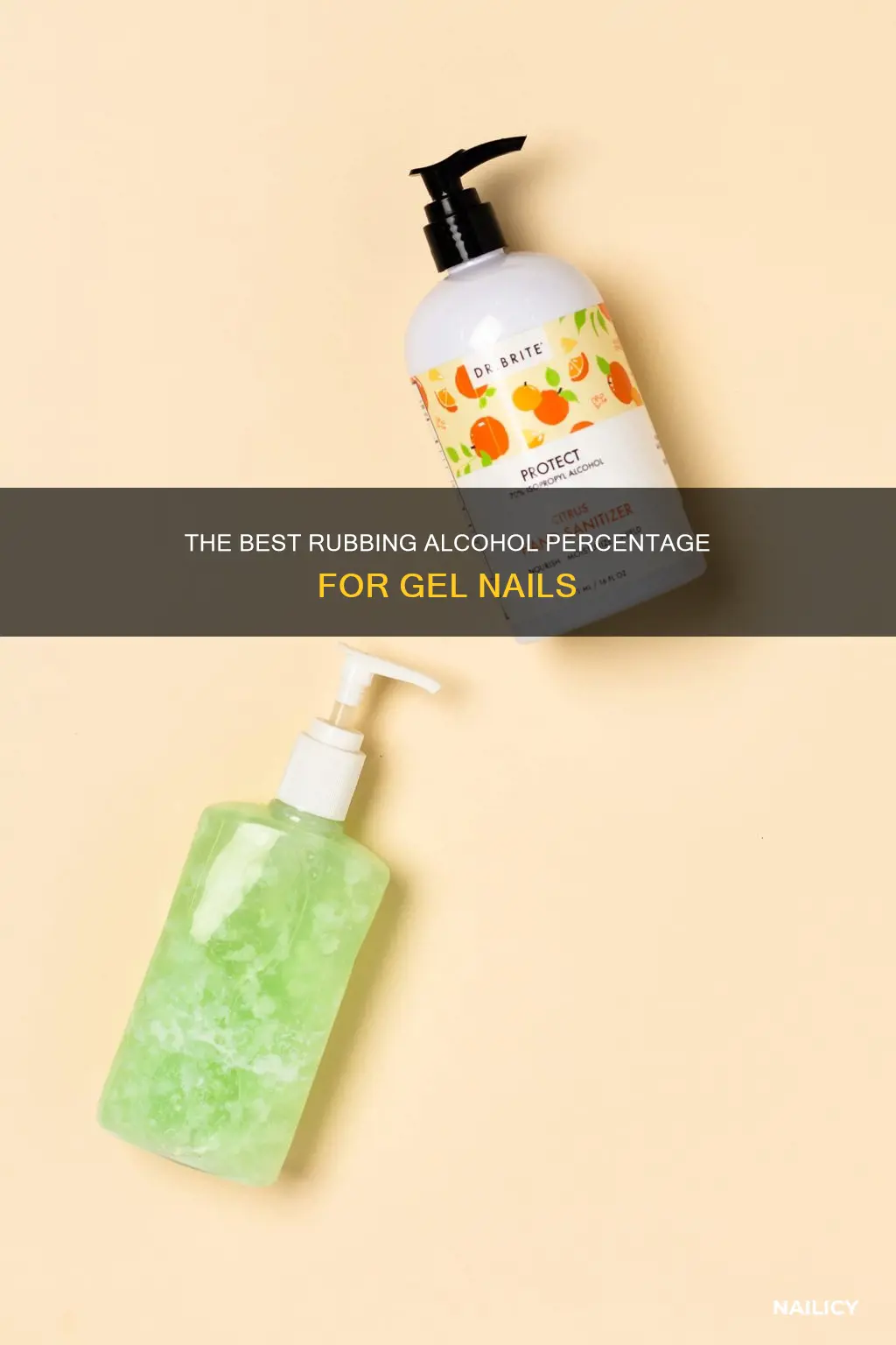 what percent rubbing alcohol for gel nails