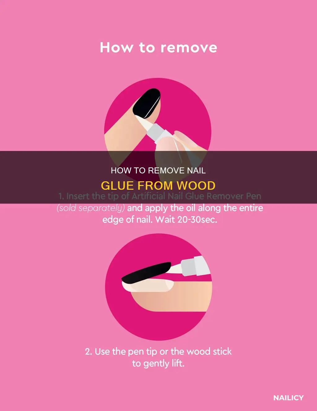 what removes nail glue from wood