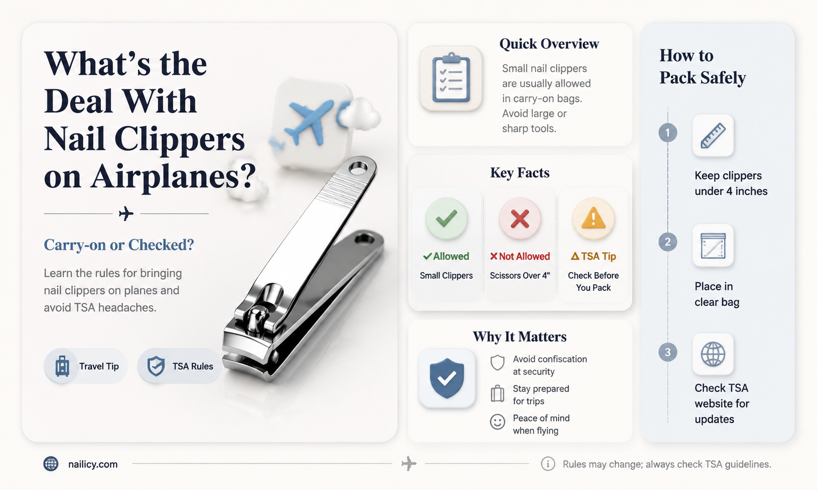 are finger nail clippers allowed on airplanes