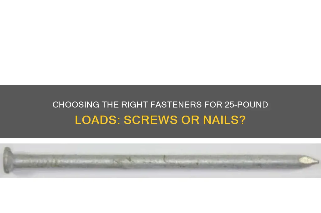 what screws or nails for 25 lb