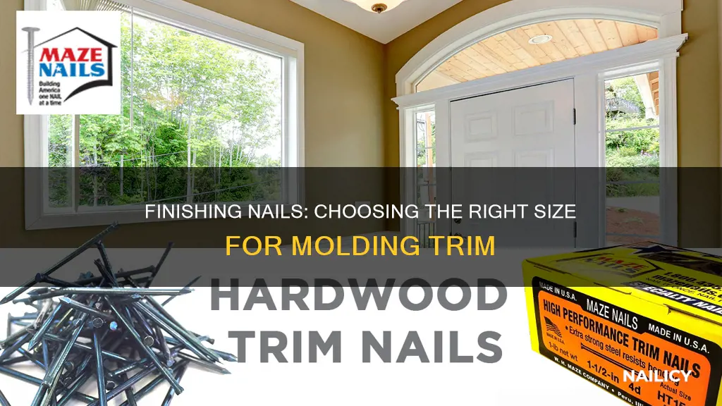 what size finishing nails for molding trim
