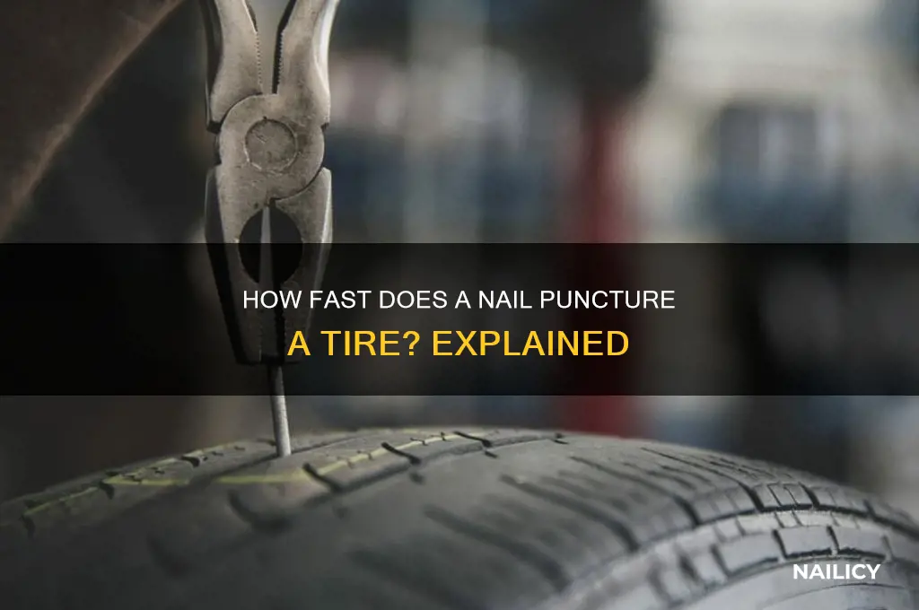 what speed does a nail enter a tire