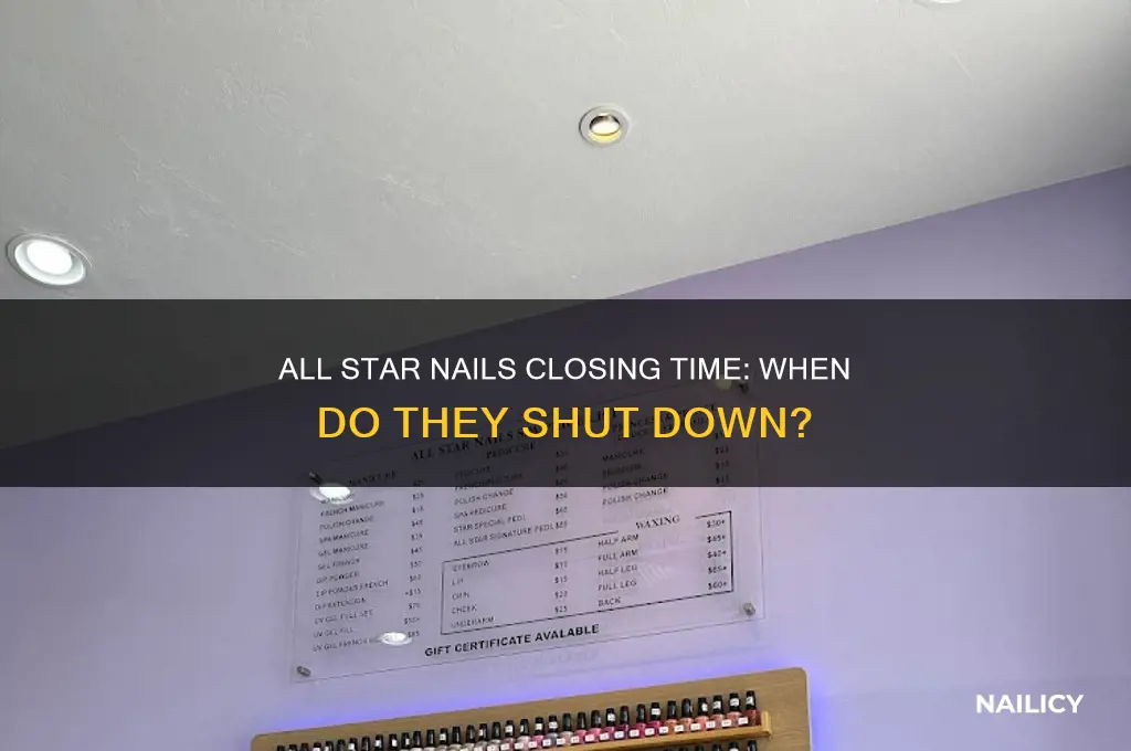 what time does all star nails close