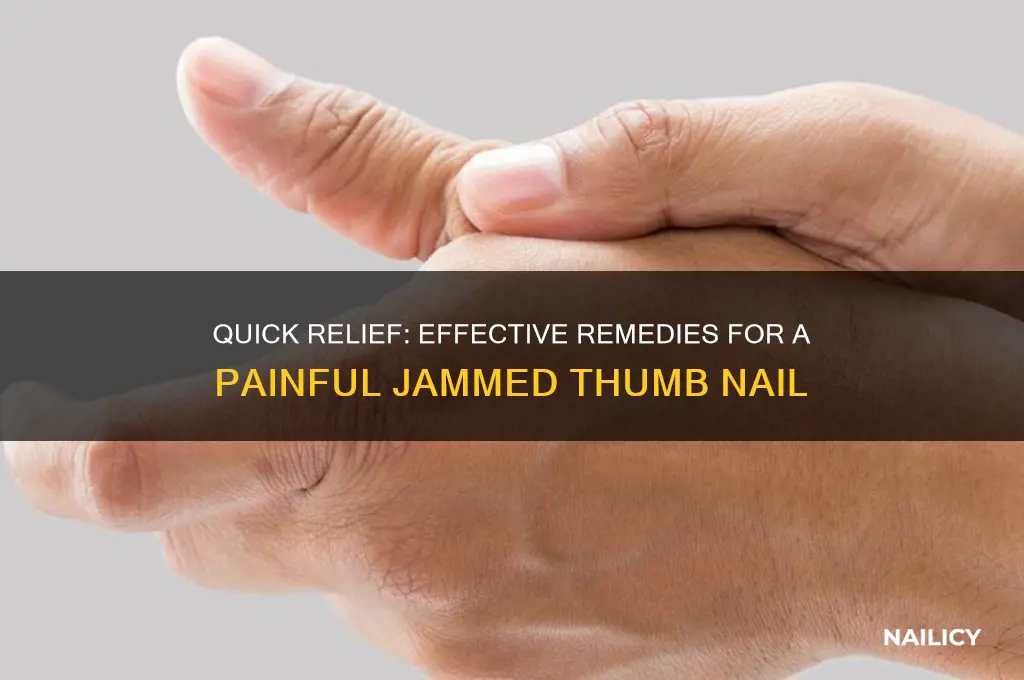 what to do for a jammed thumb nail