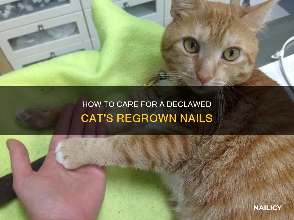 what to do when a declawed cats nail grows back