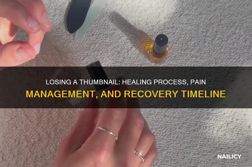 what to expect when losing a thumb nail