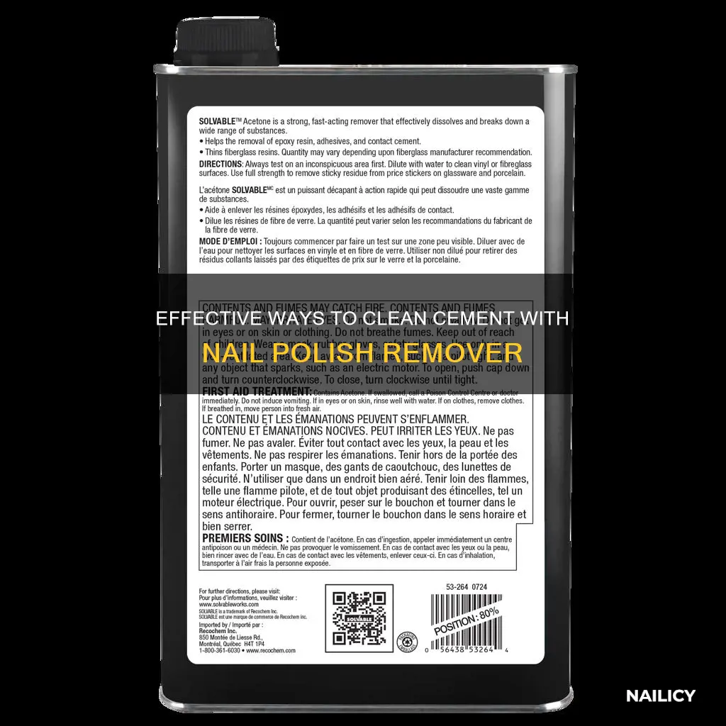 what to use w nail polish remover to clean cement
