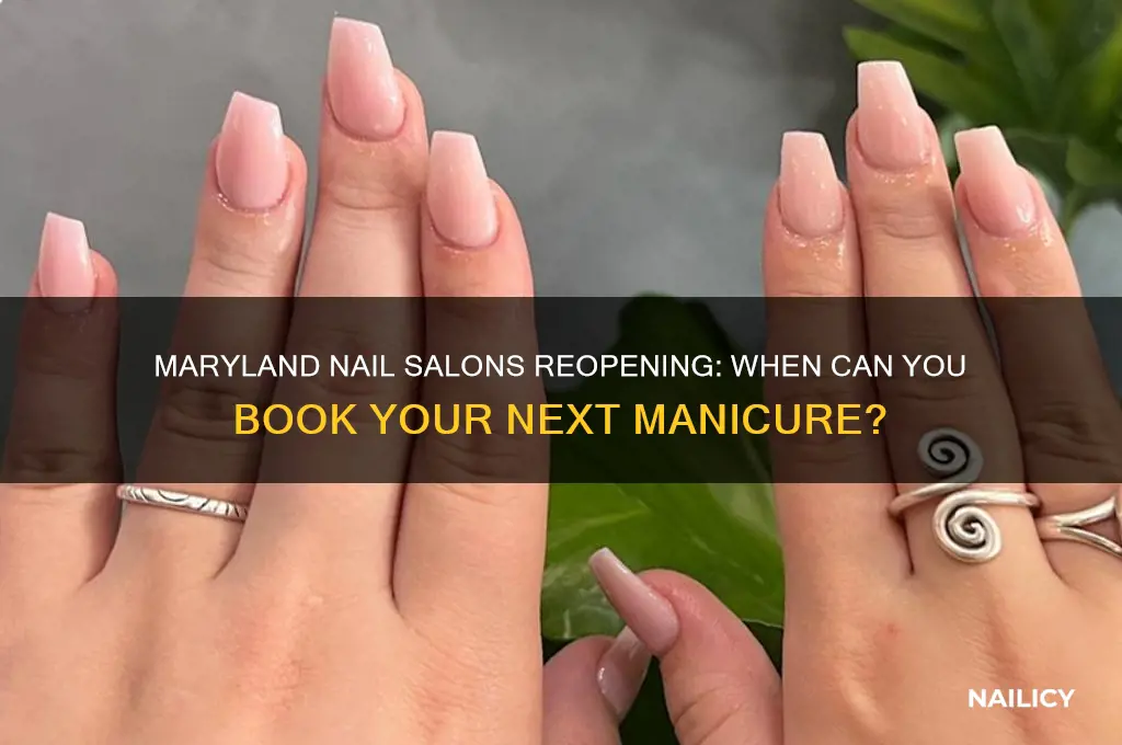 when are nail salons opening back up in maryland