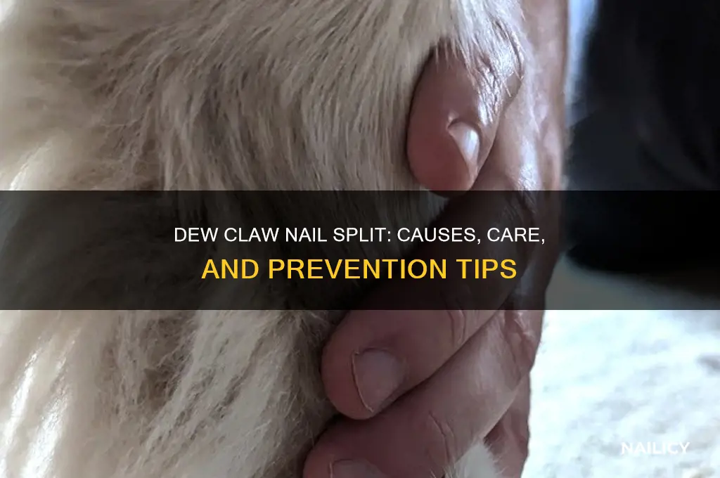 when dew claw nail split