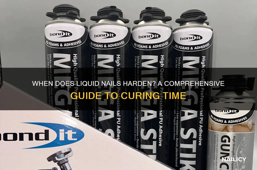 when does liquid nail harden