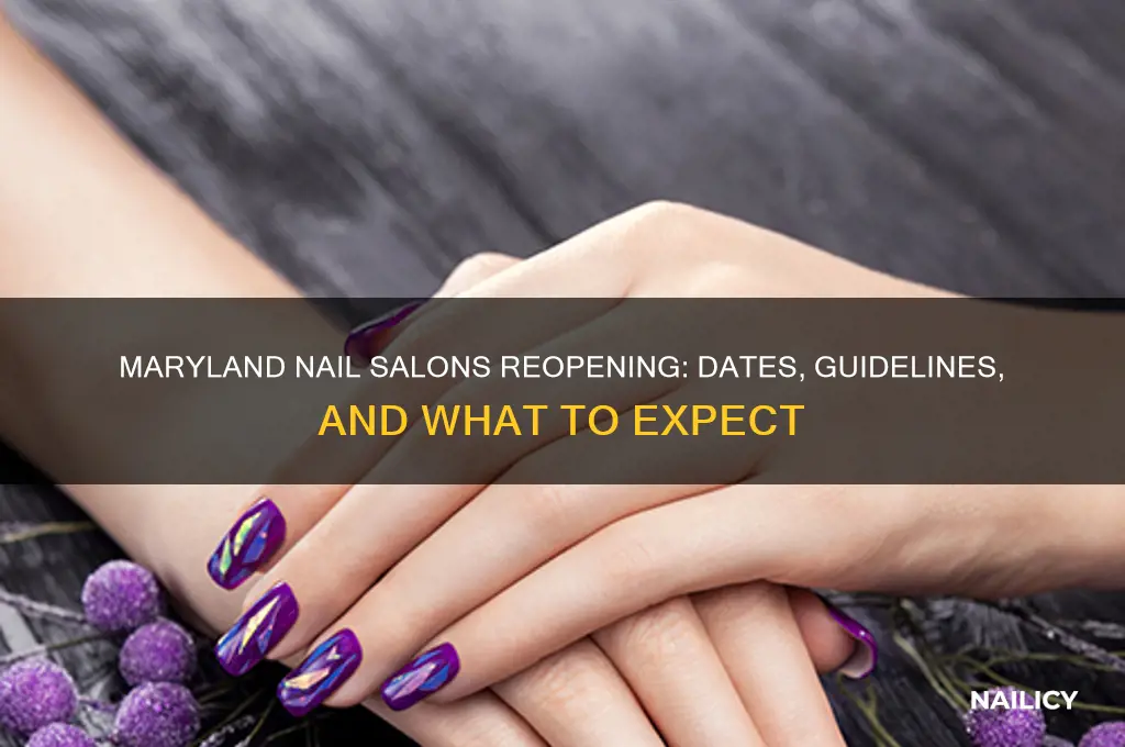 when is nail salons opening in maryland