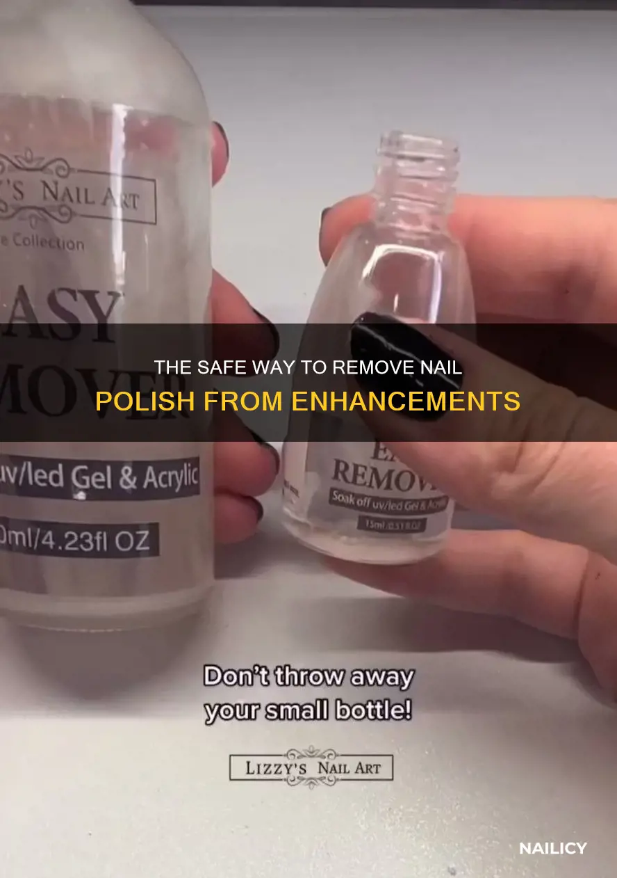 when removing polish from the nail enhancements such as wraps