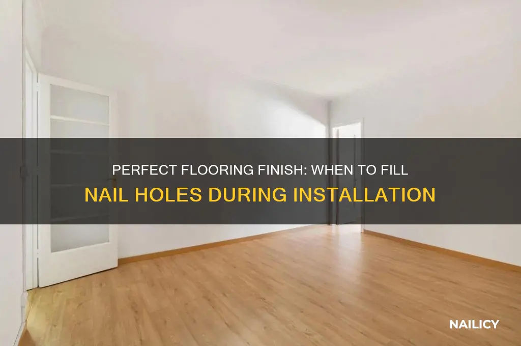 when to fill nail holes when laying flooring