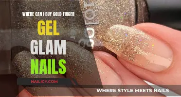 Gel Glam Nails: Gold Finger Bling for Purchase