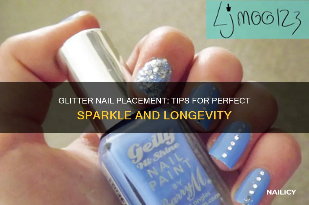 where does glitter go on a nail