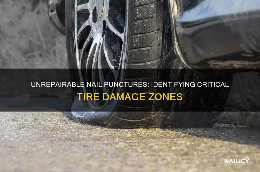 where on a tire is the nail unrepairable