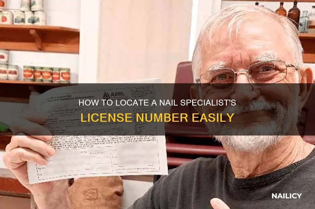 where to find nail specialist license number